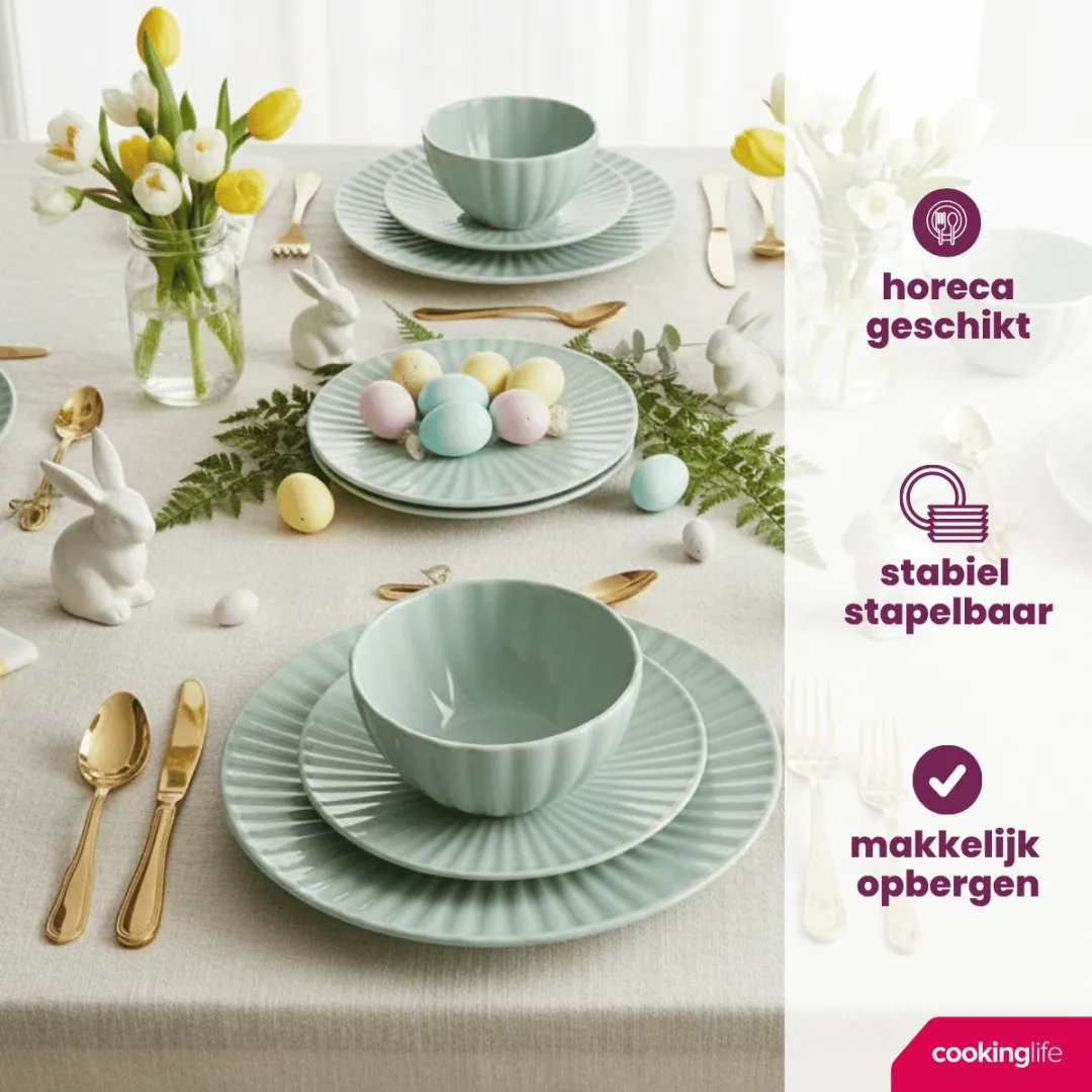 Cookinglife Cardida Groen Serviesset 18-delig - 6 Personen