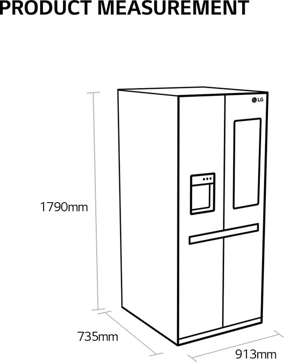 LG GSXV90MCDE Koelkast 635L - InstaView Door-in-Door - Craft Ice - Total No Frost