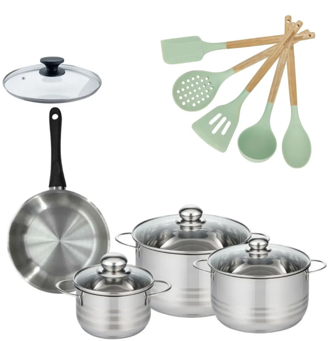 Fackelmann Genève Set 3 Kookpotten 16/20/24cm + Koekenpan 20cm