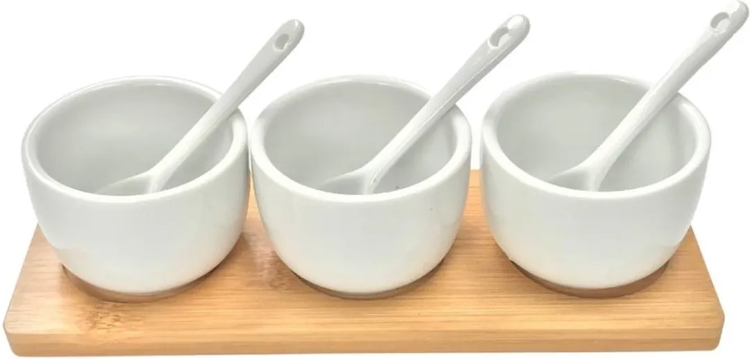 Excellent Houseware T82795880010 Schaaltjes - 3 Stuks - Wit