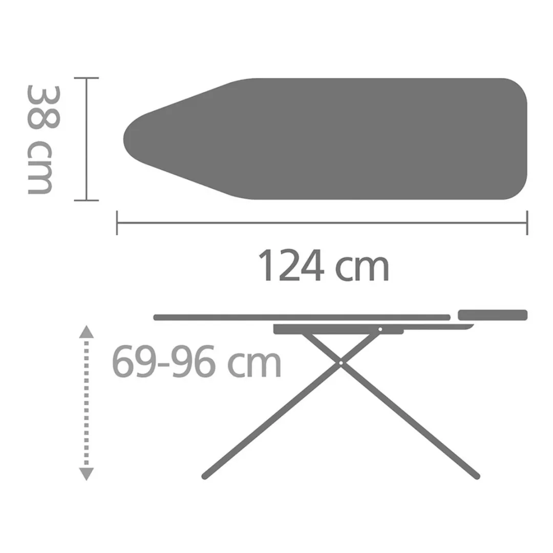 Brabantia Strijkplank B 243547 - 124x38cm - Denim Grey