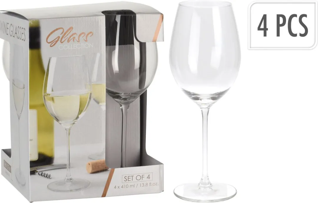 Excellent Houseware Wijnglazen 410ml - 4 Stuks