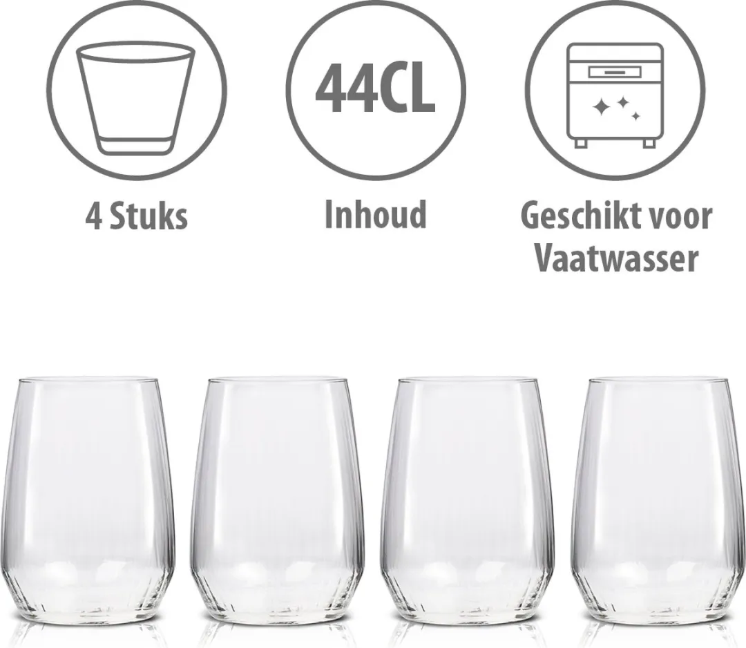 Alpina Drinkglazen Set 4 Stuks - 44cl Transparant