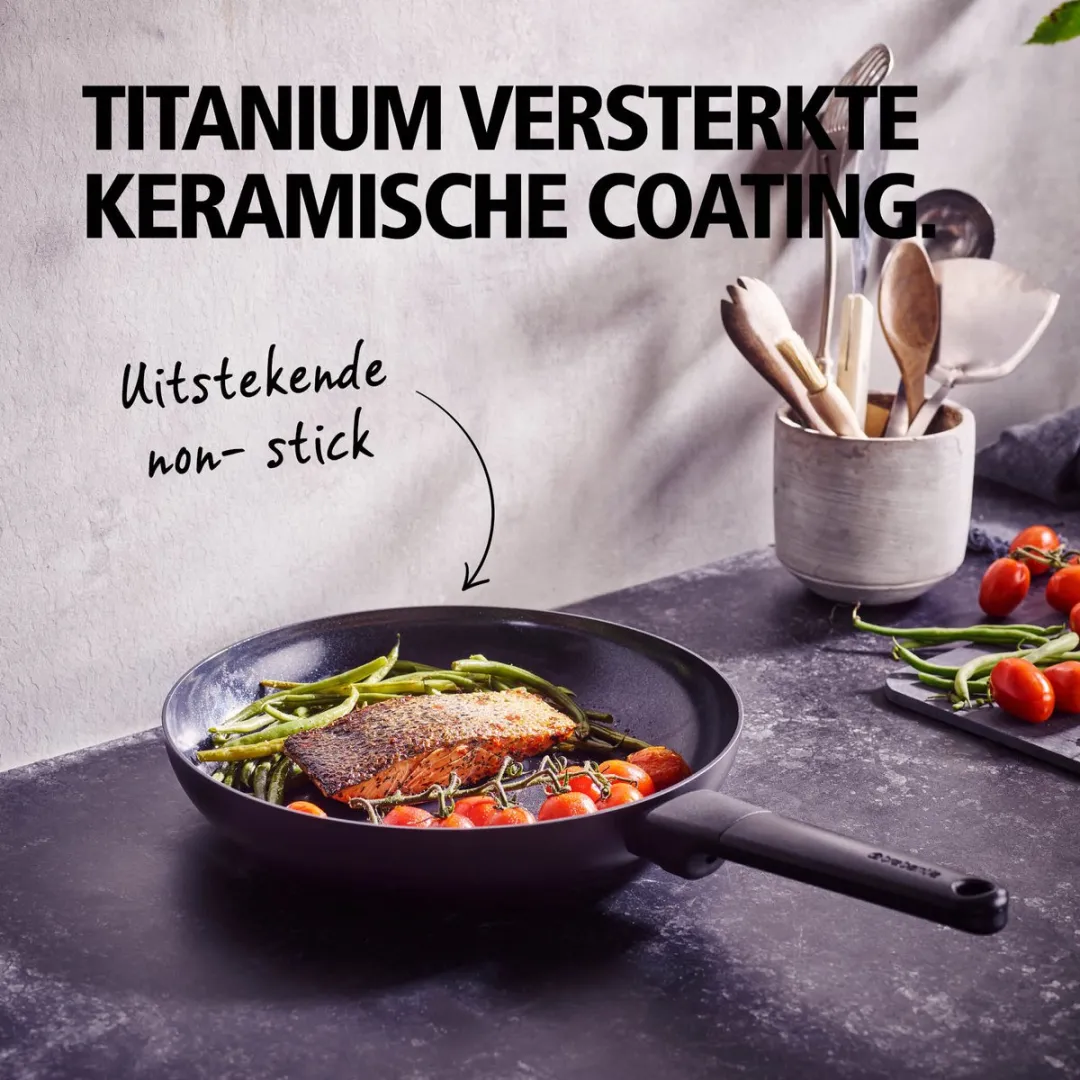 Brabantia VANTA Koekenpan 20cm - Keramisch/Titanium - Zwart