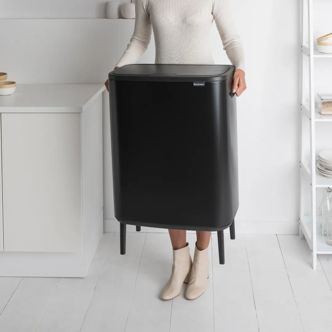 Brabantia Bo Touch Bin Hi Prullenbak 2x30L - Matt Black - afbeelding 6 van 6