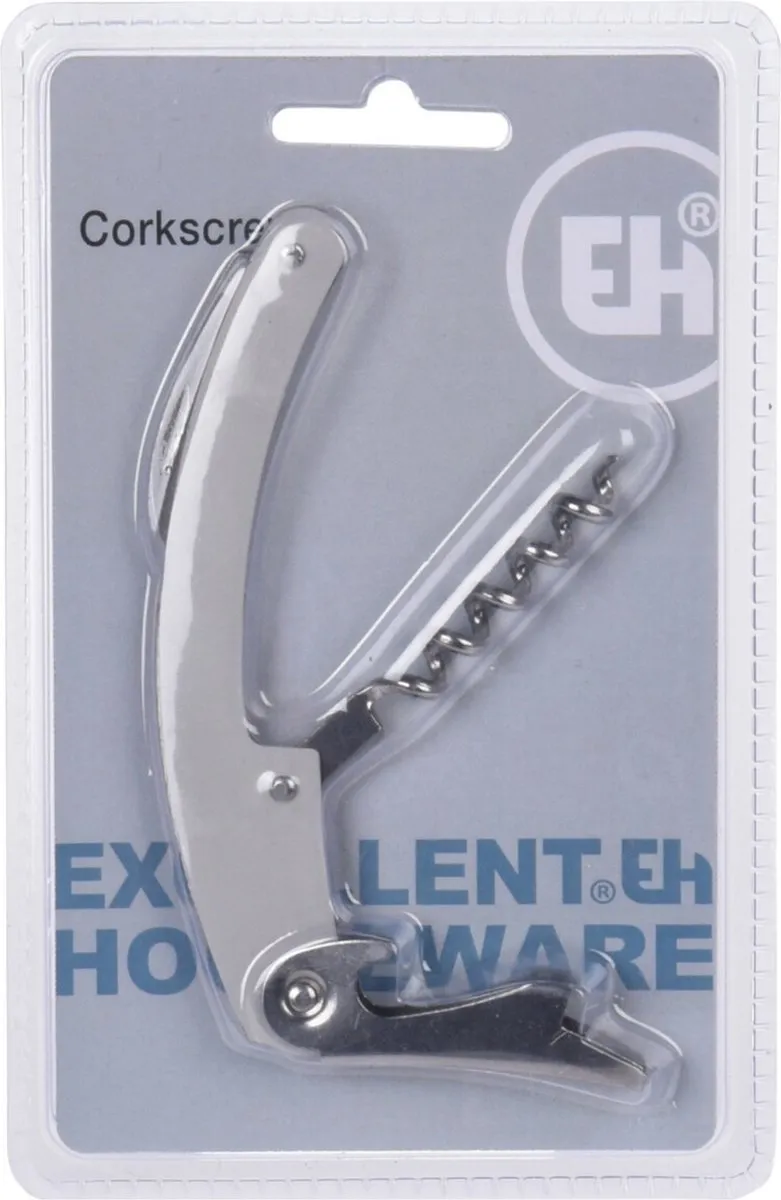 Excellent Houseware Flesopener/Kurkentrekker Kelnersmes - Wit