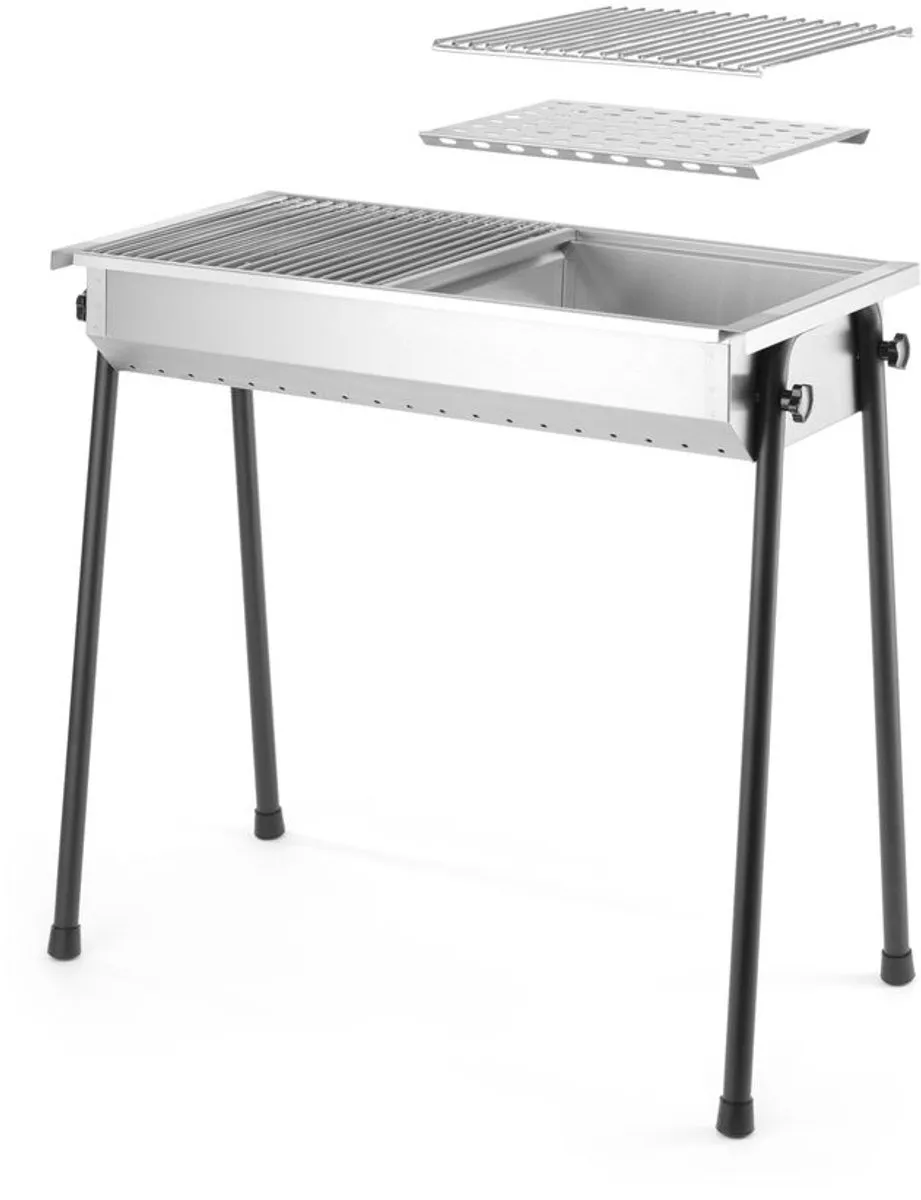 Hendi Houtskoolbarbecue 770x380x760mm - RVS