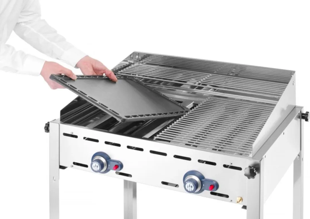 HENDI Windbestendige BBQ 2 Branders 11,6kW - RVS