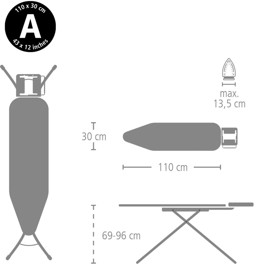 Brabantia Strijkplank A 218729 - 110x30cm - Fresh Breeze