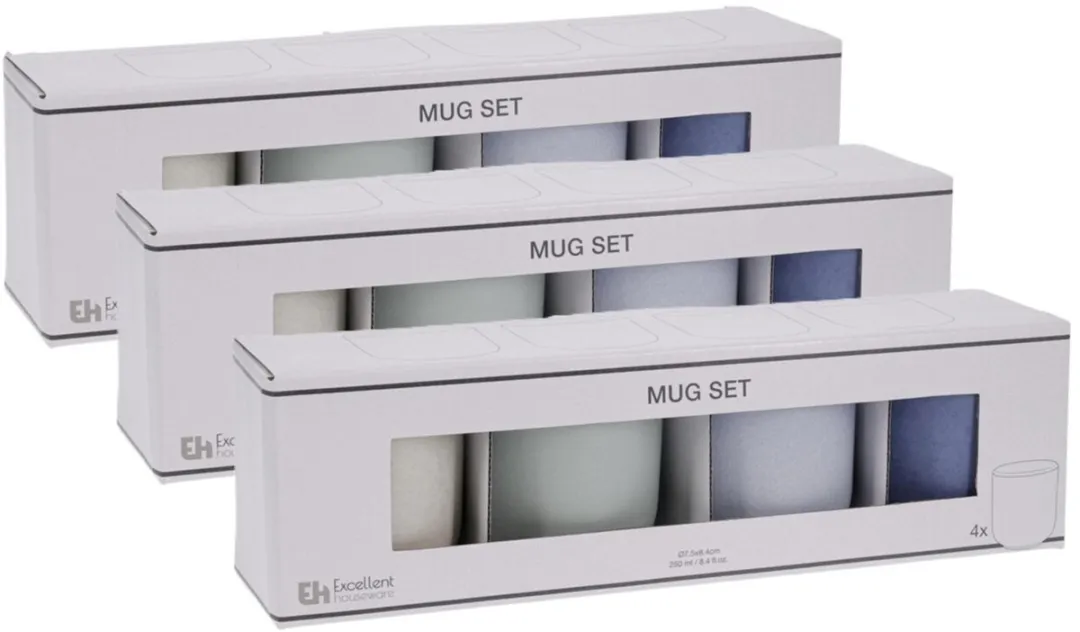 Excellent Houseware Siaki Koffiemok Nordic Pastel Mix - 12 Stuks 250ml - afbeelding 6 van 6