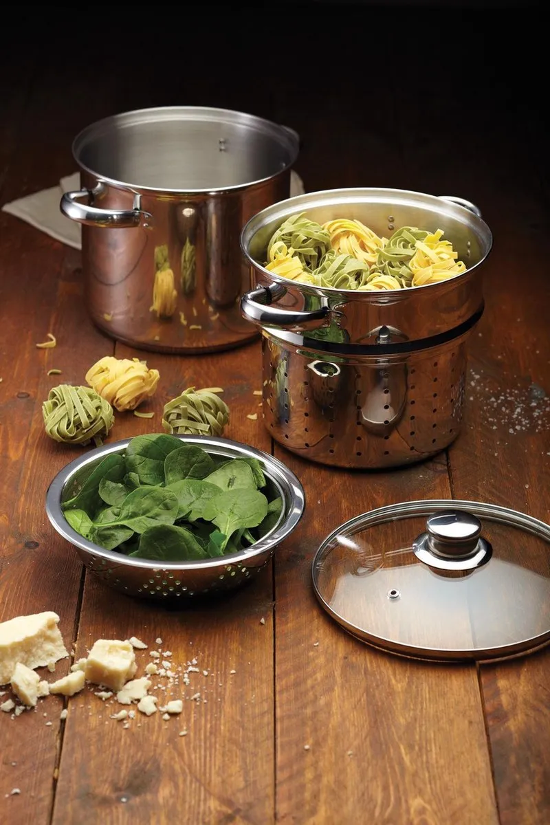 KitchenCraft World of Flavours Pastapot 4L - Inductie - Zilver