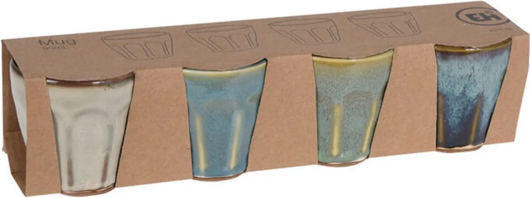 Excellent Houseware Espresso Kopjes 90ml - 4 Stuks - Multi