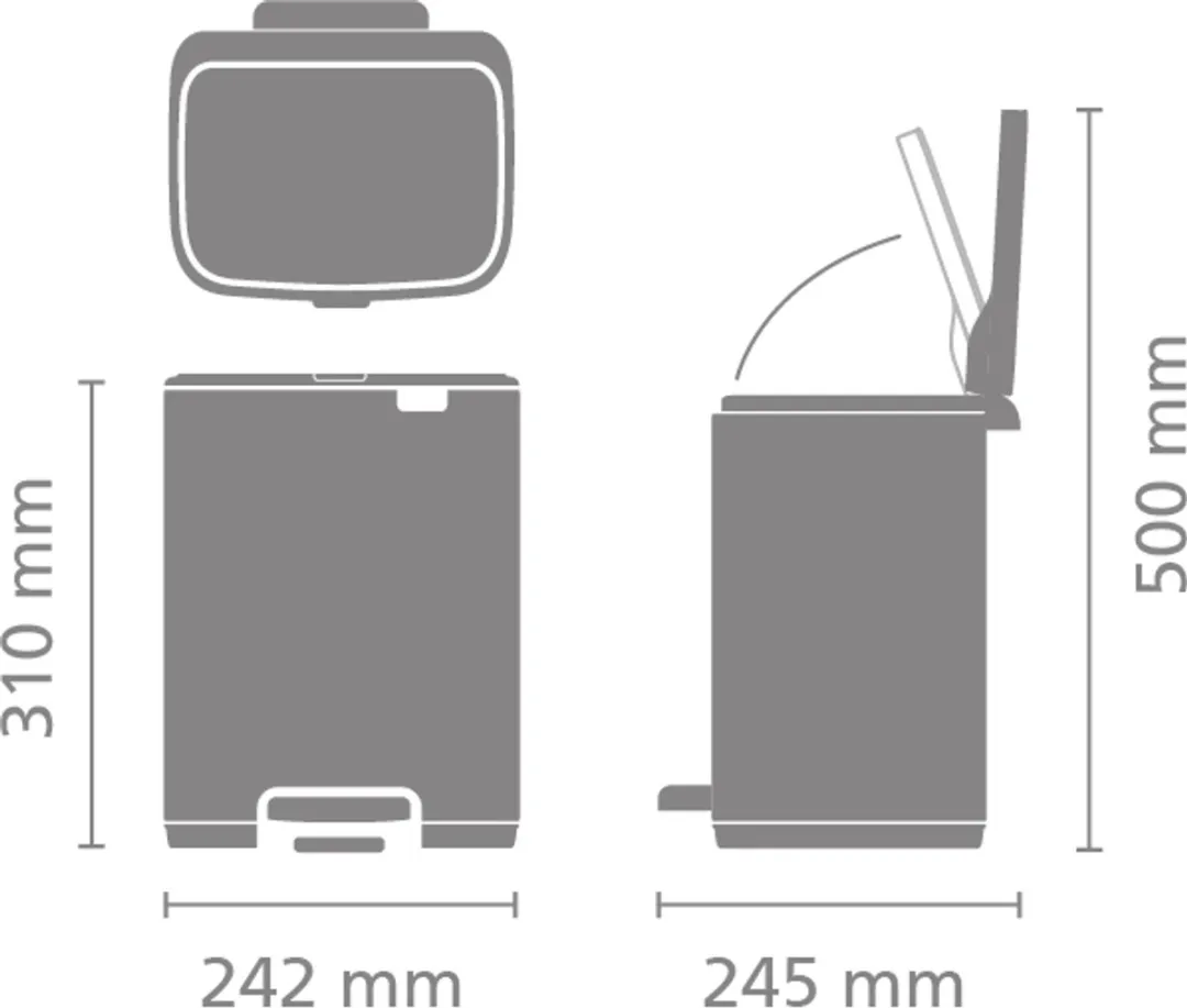 Brabantia Bo Pedaalemmer - 7 liter - Badkamer - Mineral Infinite Grey