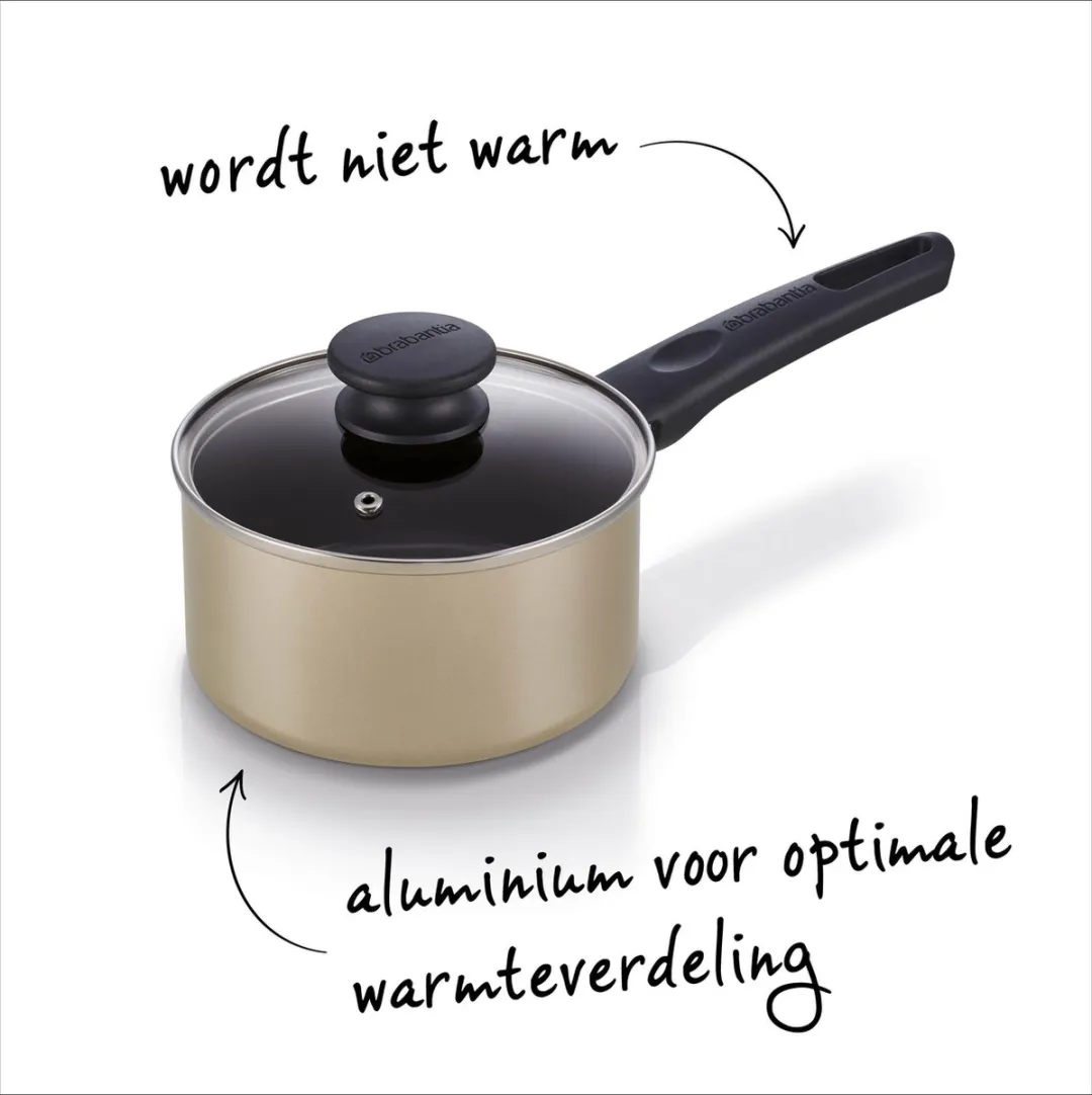 Brabantia START 2 COOK Pannenset 4-delig - Inductie - Keramisch - Champagne - afbeelding 6 van 6