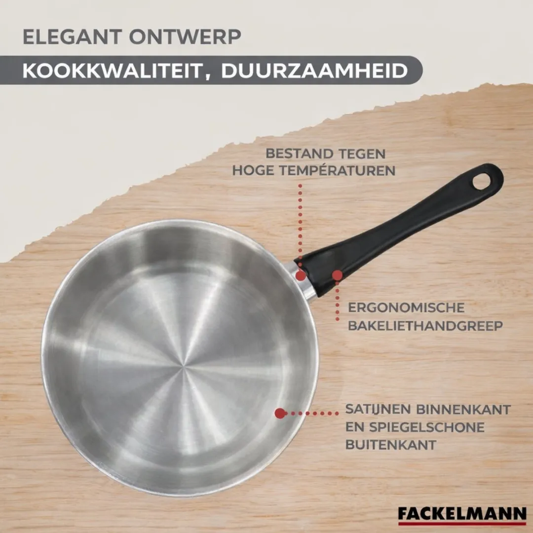 Fackelmann 9356350B88 Kookset - 5 Pannen + 6 Gereedschap - Roestvrij staal/Zwart