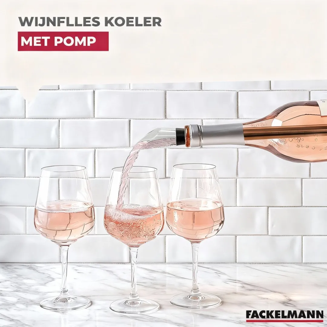 Fackelmann Wijnfleskoeler 49582 - 19,5cm - Zwart/Grijs