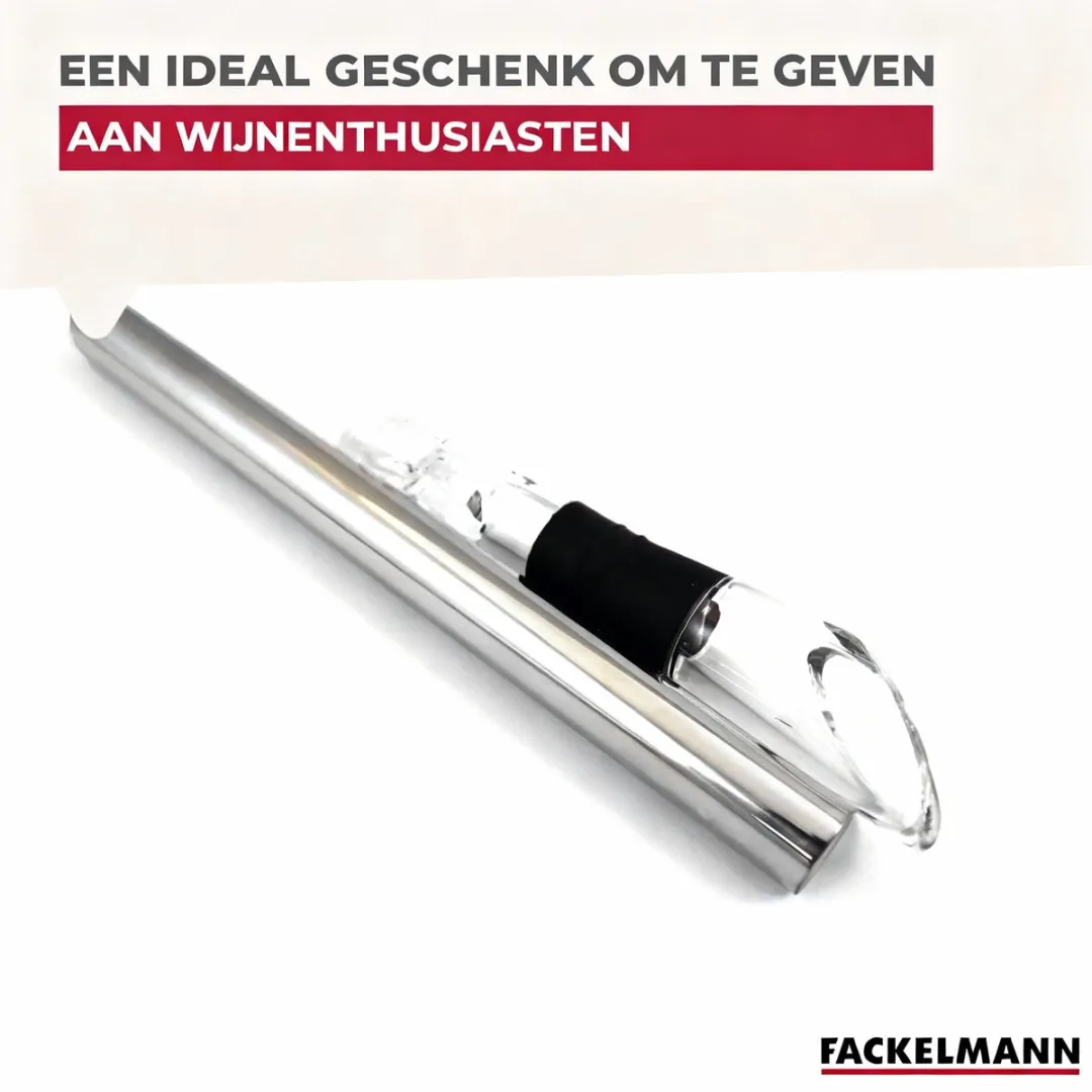 Fackelmann Wijnfleskoeler 49582 - 19,5cm - Zwart/Grijs
