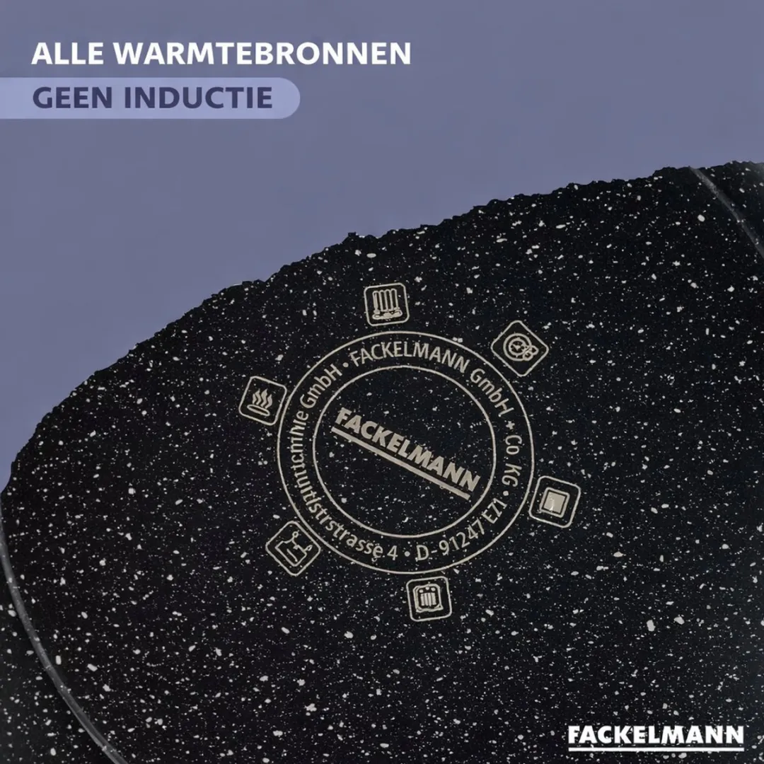 Fackelmann Koekenpan 24cm - Inductie/Gas/Zwart