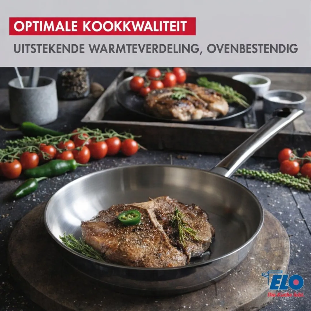 Fackelmann Elo 9903350 Roestvrijstalen Koekenpanset 24cm & 28cm