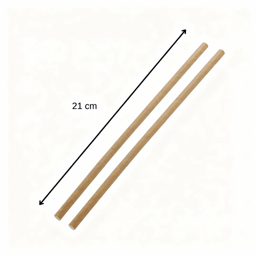 Fackelmann Bruine Papieren Rietjes 250 Stuks - 21cm