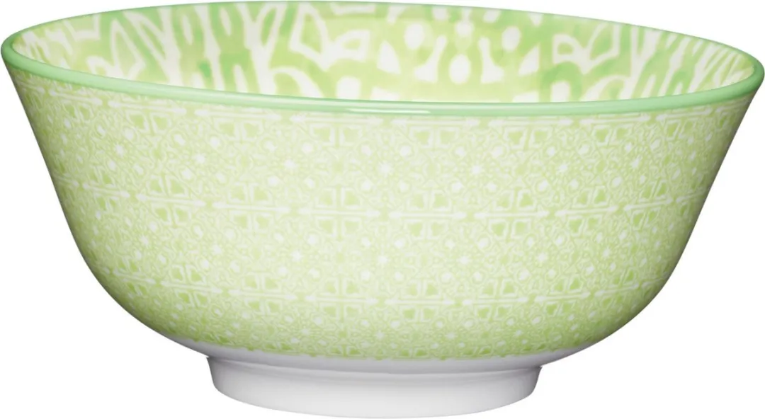 KitchenCraft Kom Green And White Tile Effect Keramiek 15,7cm