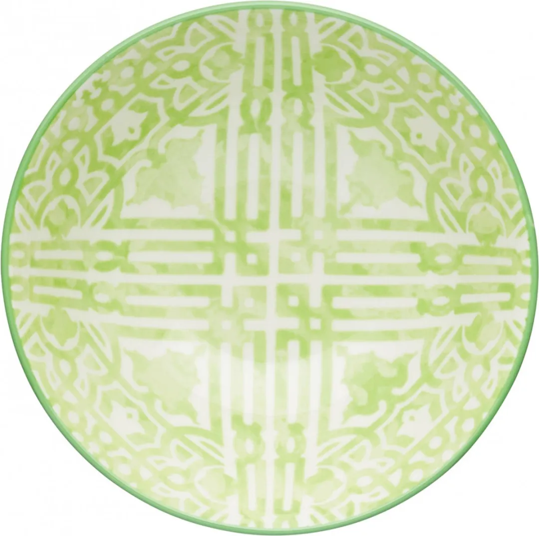 KitchenCraft Kom Green And White Tile Effect Keramiek 15,7cm