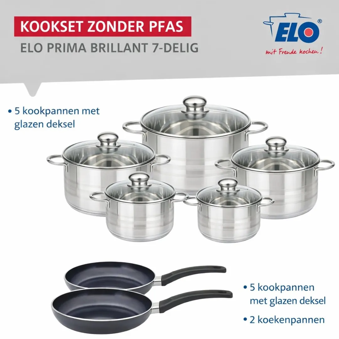 Fackelmann ELO 9734050 Keukenset 7-delig - Inductie - Zwart
