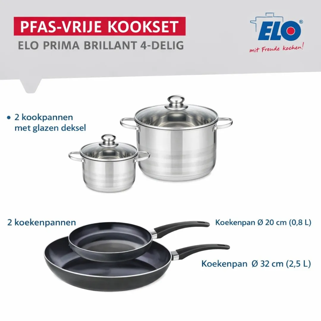 Fackelmann Elo 9729350 Keukengerei Set - 4-delig - Inductie - Zwart