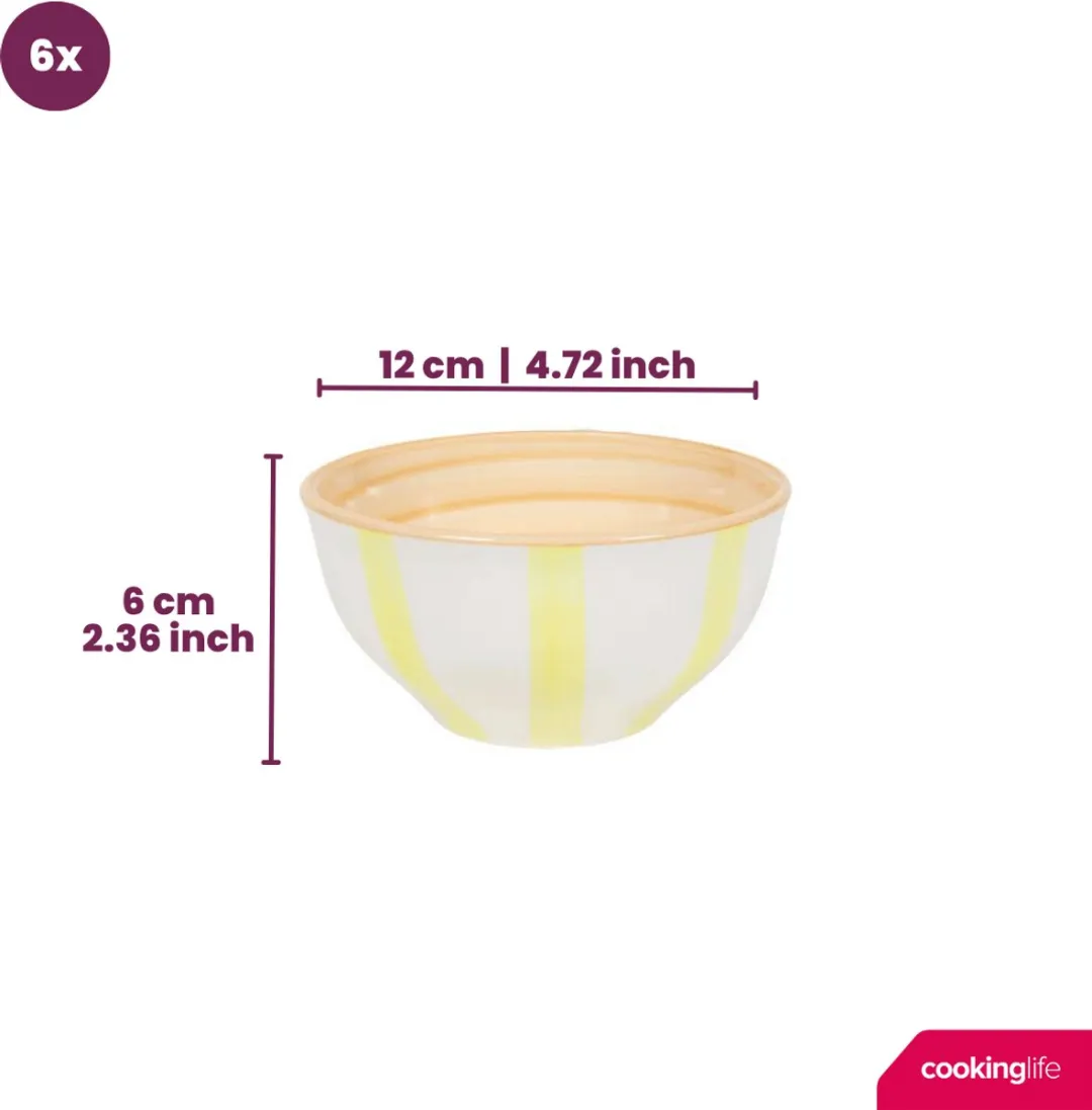 Cookinglife Kleine Kommen Spring Vibes - Set van 6 - Ø12cm - Aardewerk