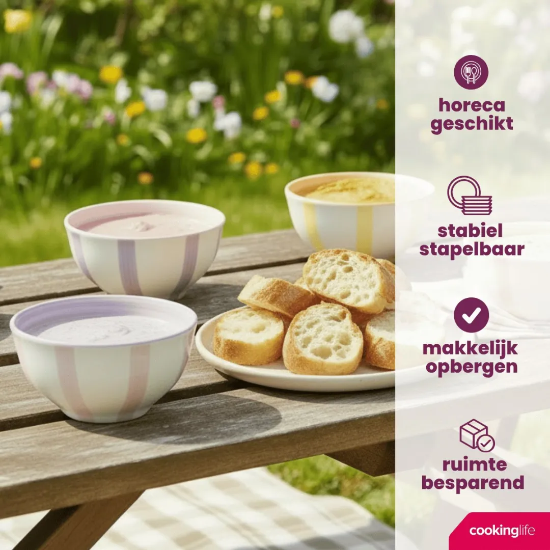 Cookinglife Kleine Kommen Spring Vibes - Set van 6 - Ø12cm - Aardewerk