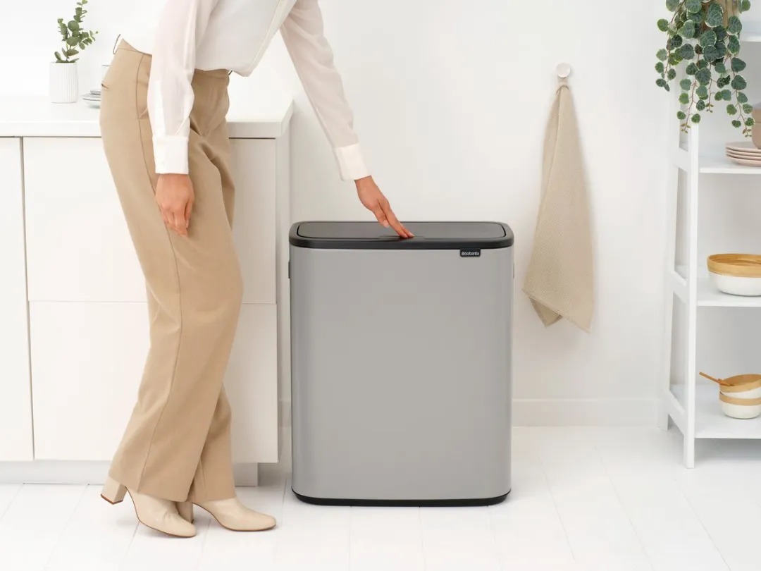 Brabantia Bo Touch Bin Prullenbak - 2 x 30 liter - Afvalscheiding - Soft Grey