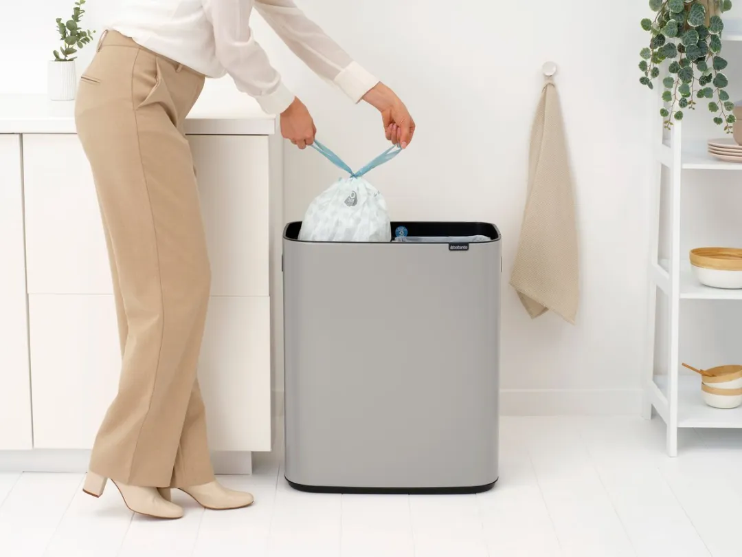 Brabantia Bo Touch Bin Prullenbak - 2 x 30 liter - Afvalscheiding - Soft Grey