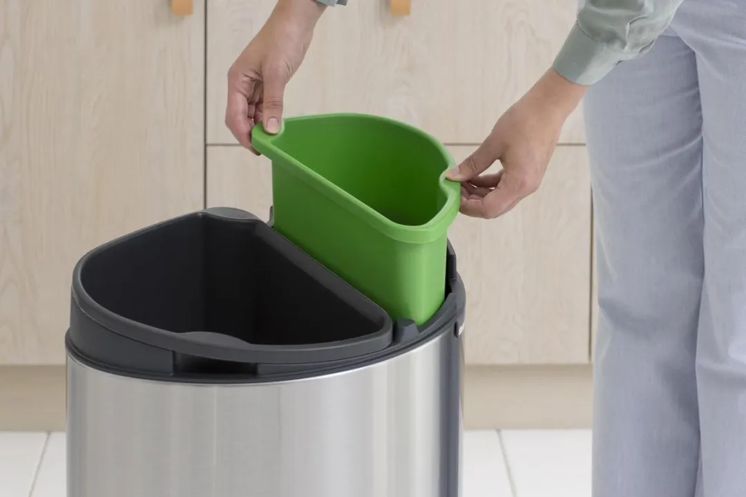 Brabantia Touch Bin Prullenbak 33L Matt Steel - 2 Vakken