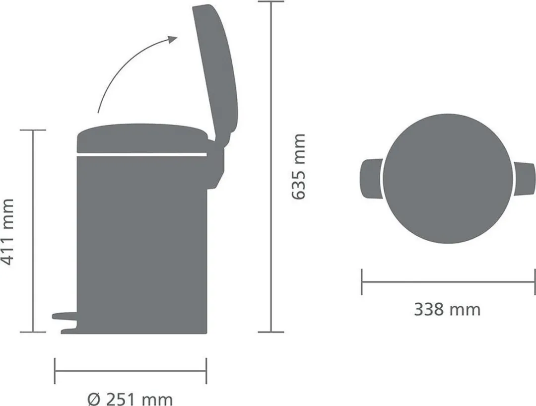 Brabantia NewIcon Prullenbak 12L - Matt Steel