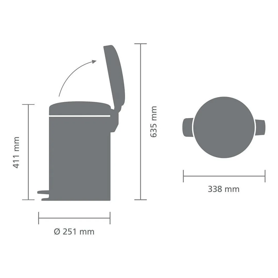 Brabantia NewIcon Prullenbak 12L - Matt Black