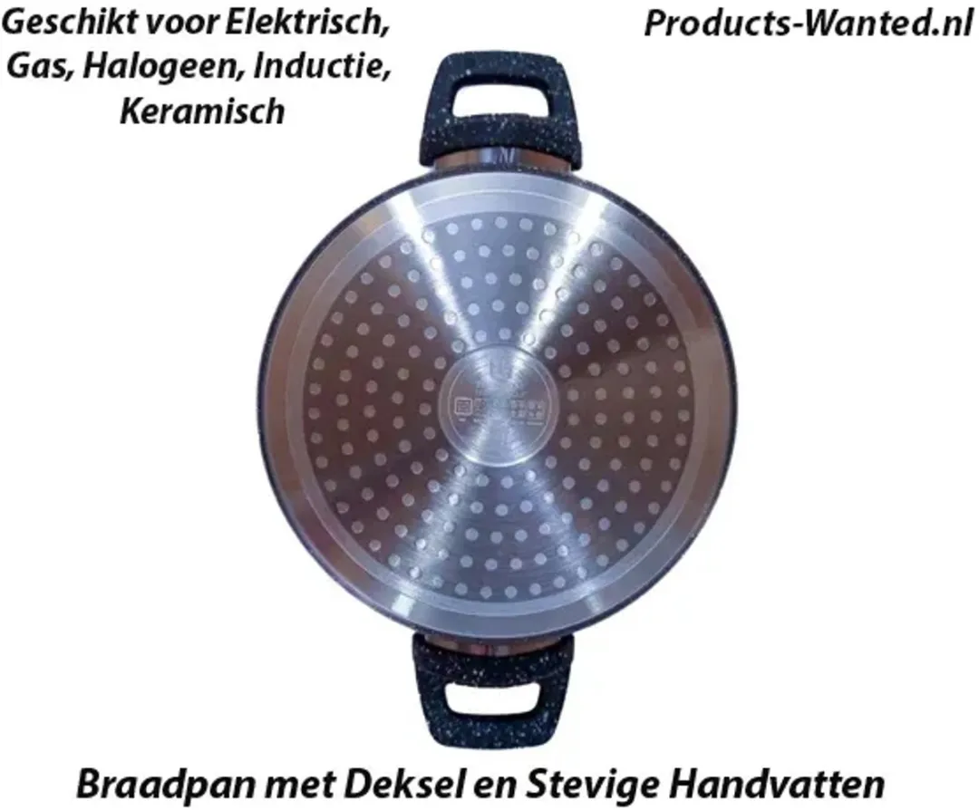 Excellent Houseware Braadpan 24cm - 4.4L - Zwart