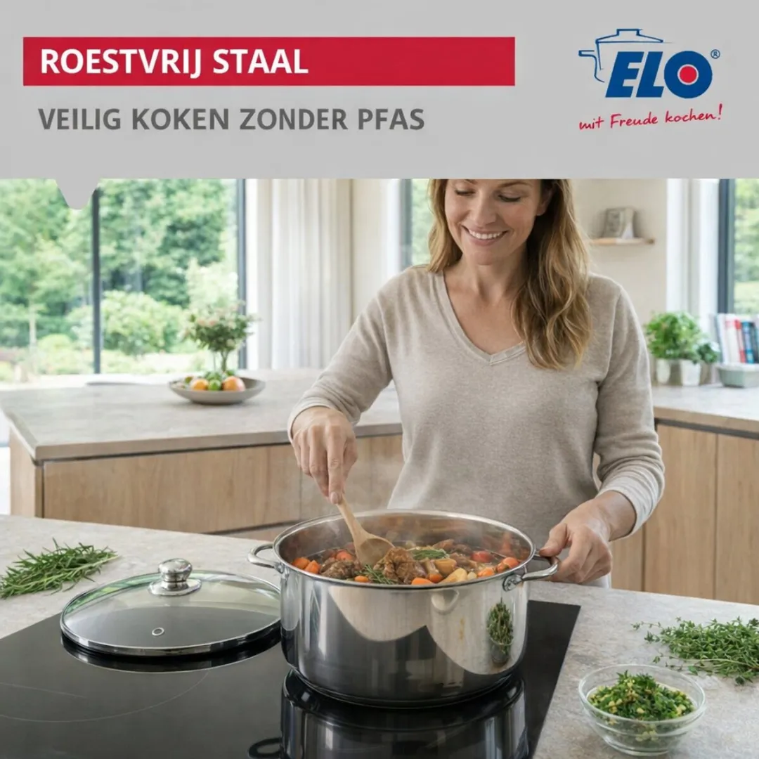 Fackelmann Elo 9802250 Kookset 3-delig - 12/14/16cm - RVS met Glas