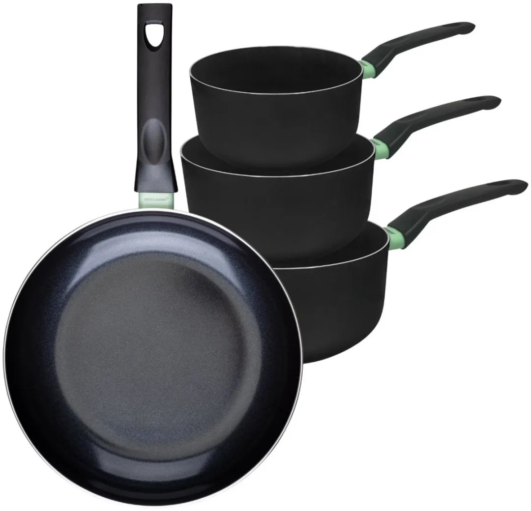 Fackelmann 9430350 Kookset 4-delig - 28/20/18/16cm - Keramische antiaanbaklaag - PFAS-vrij