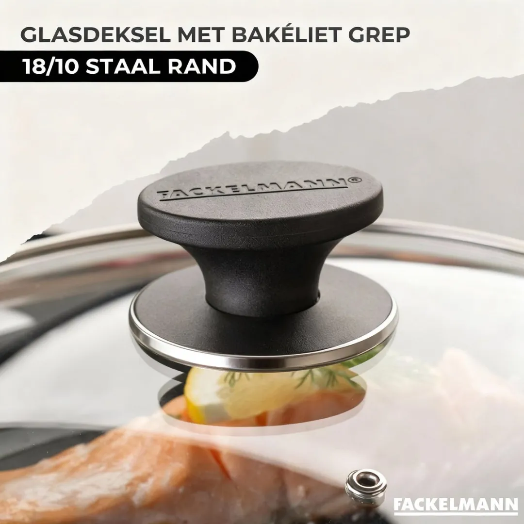 Fackelmann 9355550B88 Kookset 3 Pannen & 3 Potten - Roestvrijstaal 16-28cm