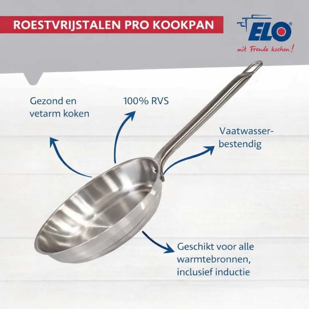 Fackelmann Elo Profi Keukengerei Set 4-delig - 24/28/32cm + 26cm Steelpan - Roestvrij staal