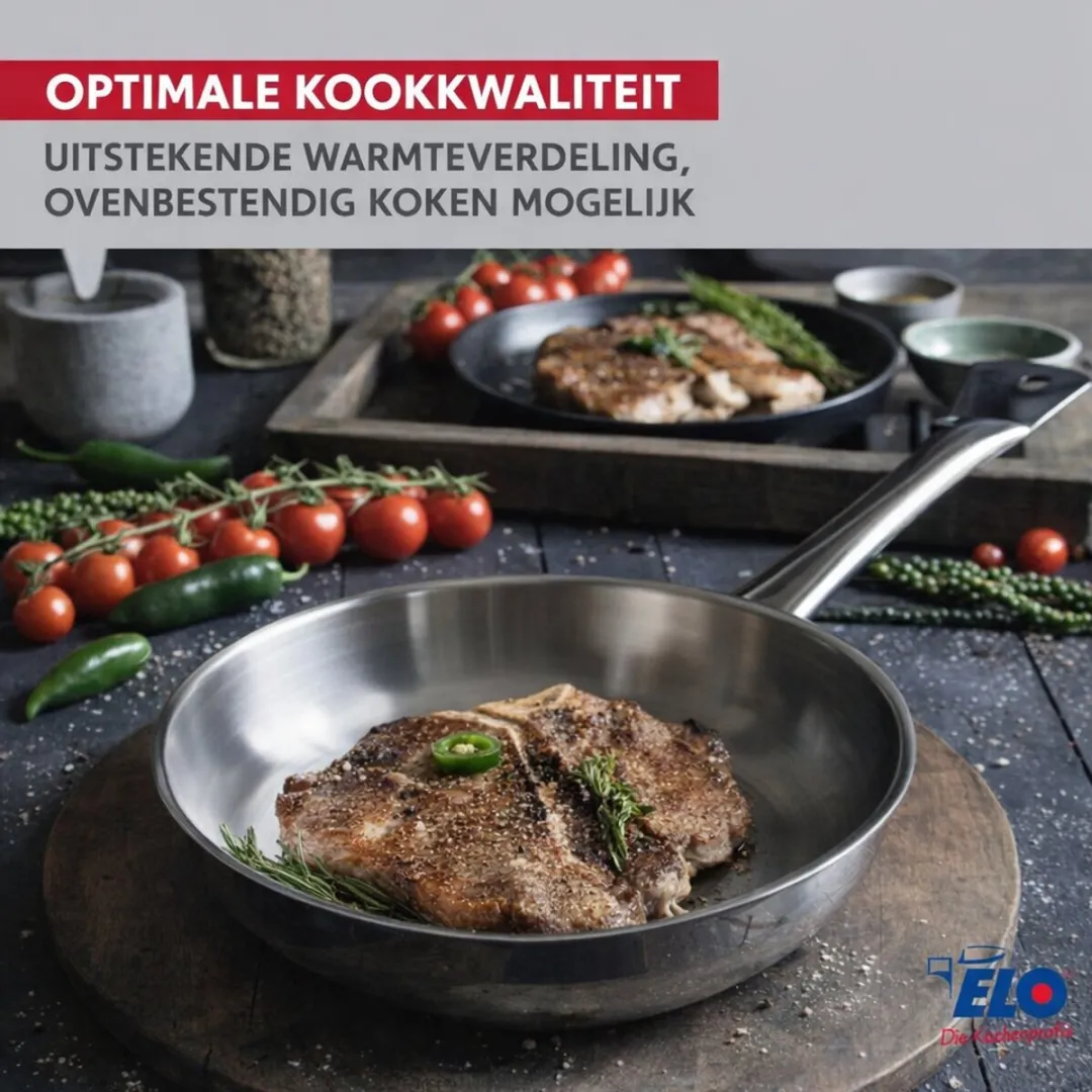 Fackelmann Elo Profi Keukengerei Set 4-delig - 24/28/32cm + 26cm Steelpan - Roestvrij staal
