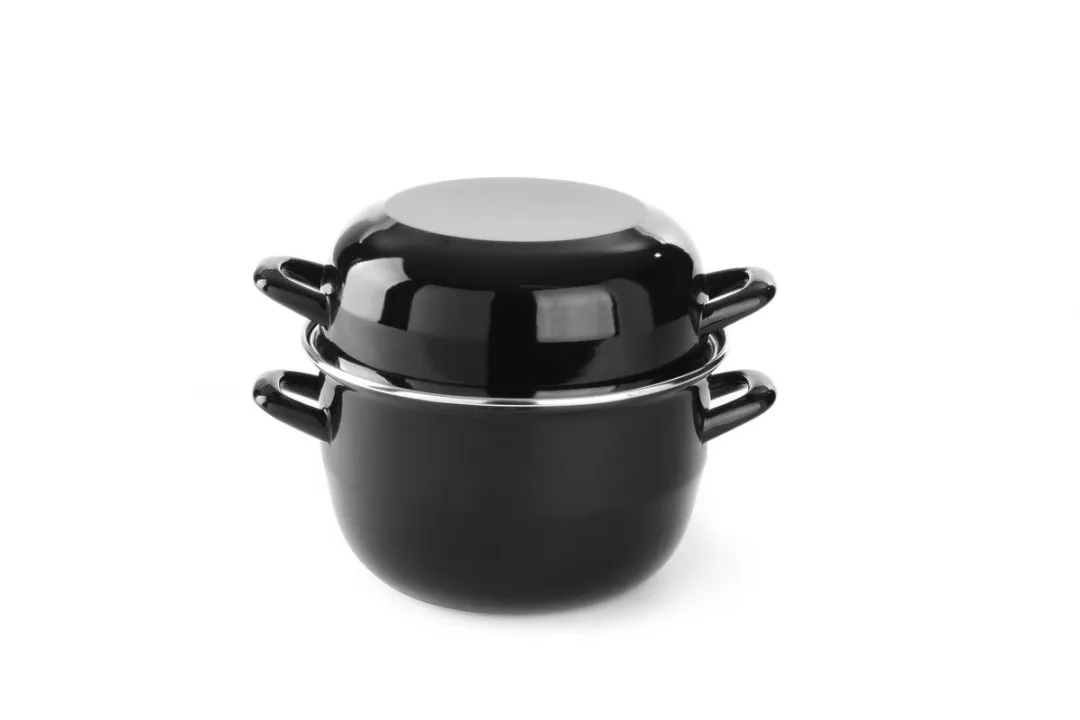 HENDI Geëmailleerde Mosselpan 3,5L - Ø220mm - Zwart