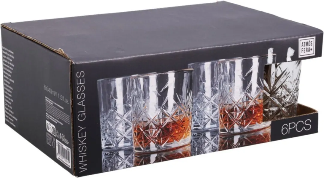 Excellent Houseware Whiskeyglas Palm Springs - 12 Stuks - 340ml