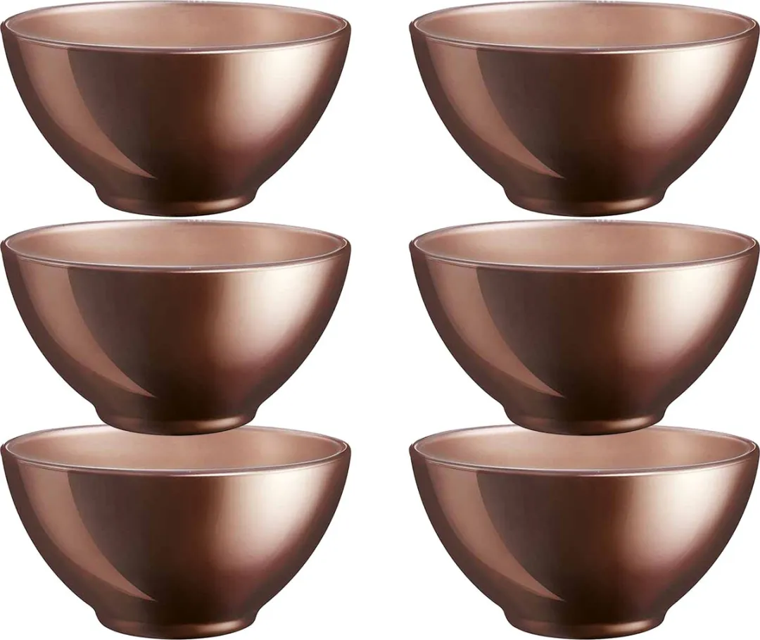 Luminarc Kommetjes Glas 13cm - 8 Stuks - Chocoladebruin