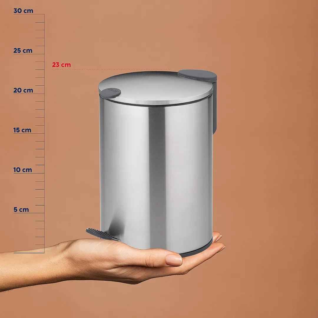 Kela Pedaal Afvalemmer 3L - Mat Zilver