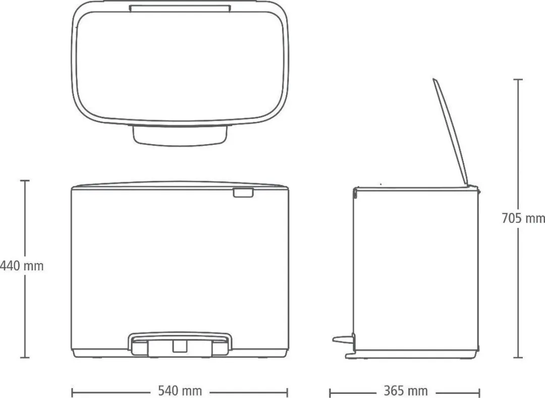 Brabantia Bo Prullenbak 36L - 1 Vak - Wit