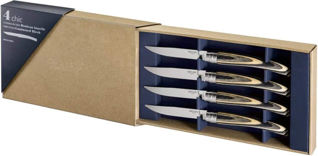 Opinel Table Chic Tafelmessenset 4-delig - Berkenhout