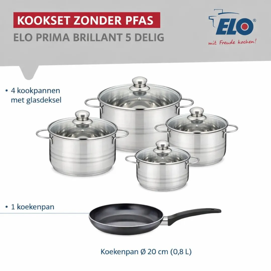 Fackelmann Elo 9712150 Keukengerei Set - 5-delig - Roestvrij staal