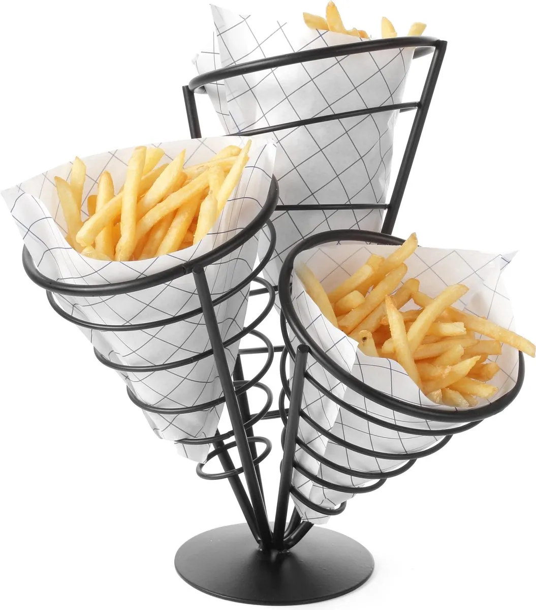HENDI Friteszakkenhouder 630921 - 3 Vakken - 270x270x280mm - afbeelding 6 van 6
