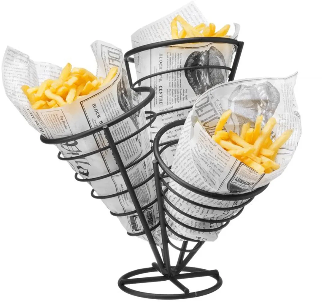 HENDI Friteszakkenhouder 630921 - 3 Vakken - 270x270x280mm